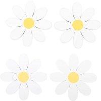 KDMD Set of 4 Daisy Shaped Coasters in White