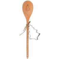 KDMD Christmas Tree Wooden Spoon Baking Set in Brown