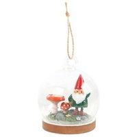 KDMD Gnome Glass Dome Hanging Decoration in White
