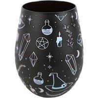 KDMD Crystal Witch Print Stemless Glass in Black