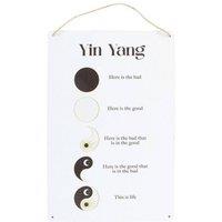 KDMD 30cm Yin Yang Hanging Metal Sign in White