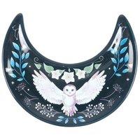 KDMD Crescent Moon Owl Trinket Dish in Blue