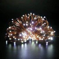 Shatchi 20 LEDs Gold Wire With Cool White LEDs Copper Wire Indoor Battery Operated StringLights