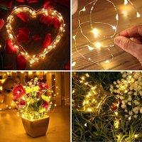 Shatchi 4M Long 40 Warm White LED Lights Micro Rice Silver Copper Wire Indoor Battery Operated String Fairy Lights Christmas in Yellow