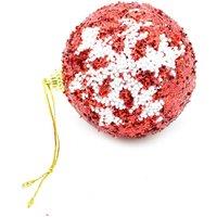 Shatchi Red Glitter Christmas Tree Baubles Soft Foam Xmas Home Decor