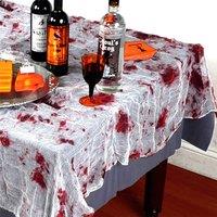 Shatchi 2pk Halloween Blood-Stained Tablecloth - Fancy Party Table Cover, 60x84in