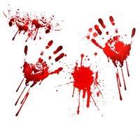 Shatchi Scary Blood Hand Party Bloody Hand Print Sticker Window Clings Scary Decoration in Red