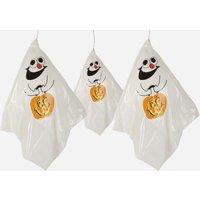 Shatchi 6Pcs Halloween White Ghost Hanging Spook Indoor/Outdoor Horror Theme Party Decor