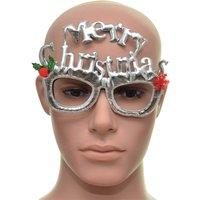Shatchi Novelty Glitter Silver Merry Christmas Christmas Glasses Christmas Party Props Photo Booth Accessories Stocking Fillers