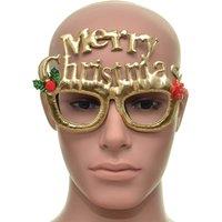 Shatchi Novelty Glitter Gold Merry Christmas Christmas Glasses Christmas Party Props Photo Booth Accessories Stocking Fillers