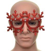 Shatchi Novelty Glitter Red Snowflake Christmas Glasses Christmas Party Props Photo Booth Accessories Stocking Fillers