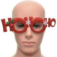 Shatchi Novelty Glitter Red Ho Ho Ho Christmas Glasses Christmas Party Props Photo Booth Accessories Stocking Fillers