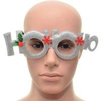 Shatchi Novelty Glitter Silver Ho Ho Ho Christmas Glasses Christmas Party Props Photo Booth Accessories Stocking Fillers