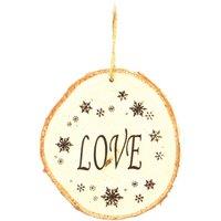 Shatchi 10cm Wooden Ornament Wording Love Christmas Tree Hanging Decorations Xmas Home Dcor Gifts, Brown 15413-WOODEN-ORNAMENT-1PCS