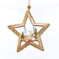 Shatchi Christmas Tree Hanging Decoration Lying Deer Star Shape in Gold