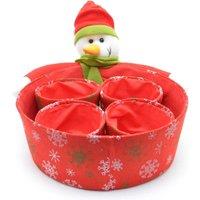 Shatchi Novelty Set Snowman Sweet Christmas Dinner Table Decorations Favour Gifts Shop Bar Restaurants Display Tips Box Hampe * 5pcs in Red