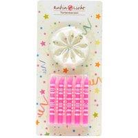 Shatchi 18 Candles with holder for happy birthday Cake Topper Party decoration in Pink