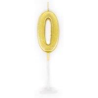 Shatchi Gold 0 Number Candle Birthday Anniversary Party Cake Decorations Topper