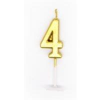 Shatchi Gold 4 Number Candle Birthday Anniversary Party Cake Decorations Topper