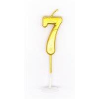 Shatchi Gold 7 Number Candle Birthday Anniversary Party Cake Decorations Topper