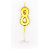 Shatchi Gold 8 Number Candle Birthday Anniversary Party Cake Decorations Topper