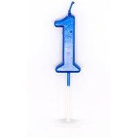 Shatchi Blue 1 Number Candle Birthday Anniversary Party Cake Decorations Topper
