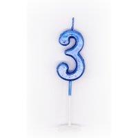 Shatchi Blue 3 Number Candle Birthday Anniversary Party Cake Decorations Topper