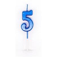 Shatchi Blue 5 Number Candle Birthday Anniversary Party Cake Decorations Topper