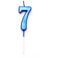 Shatchi Blue 7 Number Candle Birthday Anniversary Party Cake Decorations Topper