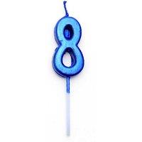 Shatchi Blue 8 Number Candle Birthday Anniversary Party Cake Decorations Topper