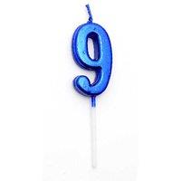 Shatchi Blue 9 Number Candle Birthday Anniversary Party Cake Decorations Topper