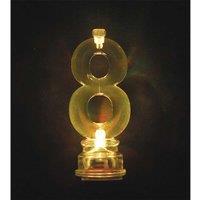Shatchi Birthday Candle Number 8 Flashing Colour Changing with 4 Candle Cake Decoration