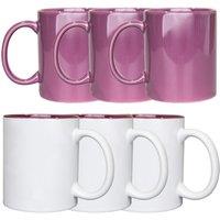 Shatchi 4-Pack 11oz 2-Tone Sublimation Mugs - Perfect for Custom Printing
