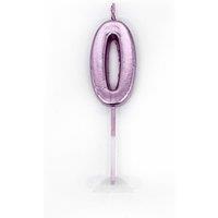 Shatchi Number Candle Pink 0 Candle Birthday Anniversary Party Cake Decorations Topper