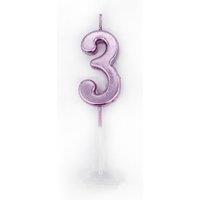 Shatchi Number Candle Pink 3 Candle Birthday Anniversary Party Cake Decorations Topper