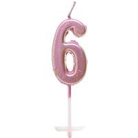 Shatchi Number Candle Pink 6 Candle Birthday Anniversary Party Cake Decorations Topper