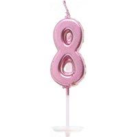 Shatchi Number Candle Pink 8 Candle Birthday Anniversary Party Cake Decorations Topper