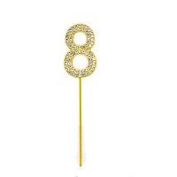 Shatchi Gold 8 Sparkley Diamond Cake Topper Number 8 for Birthday Anniversary