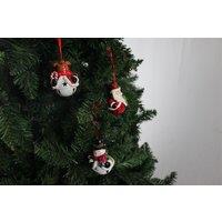 Shatchi Christmas Tree Hanging Decorations Homes Decorated with Cup Cake Candy Santa Snowman Teddy Xmas Tree Wall 3pc in Red