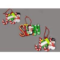 Shatchi Christmas Tree Hanging Decorations 3Pcs Snow Joy Noel