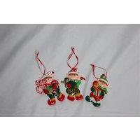 Shatchi Christmas Tree Hanging Decorations Homes Decorated with Cup Cake Candy Santa Snowman Teddy 3pc