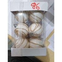 Shatchi 12Pcs Christmas 4cm Hanging White Baubles Soft Foam Glittered Shatterproof Pendant Ornaments Xmas Tree Decorations