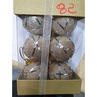 Shatchi 12Pcs Christmas 4cm Hanging Silver Baubles Soft Foam Glittered Shatterproof Pendant Ornaments Xmas Tree Decorations