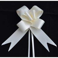 Shatchi 10pcs Ivory 50mm/5cm Pull Bows Gift Wrap & Hampers in Off-White