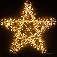 Shatchi 65Cm Starburst Star Shape Silhouette with 360 Warm White LEDs Twinkling Micro LED Lights Christmas Display in Yellow