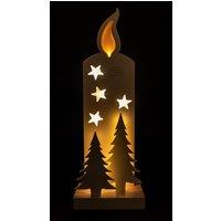 Shatchi Wooden Christmas Decoration Pre Lit LED Silhouette Nativity Scene Ornament Table Window Battery Operated, White, 36Cm in White