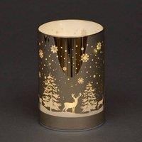 Shatchi 13cm Christmas Decorated Vase Table Forest Scene Gold