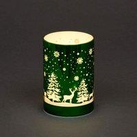 Shatchi 13cm Christmas Decorated Vase Table Forest Scene Green