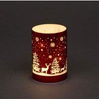 Shatchi 13cm Christmas Decorated Vase Table Forest Scene Red