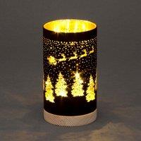 Shatchi 23cm Christmas Decorated Vase Table Santa Sleigh Scene Black